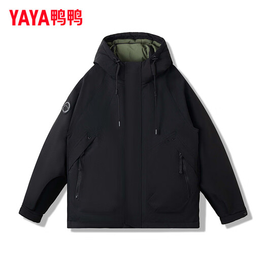 鸭鸭（YAYA）王一博同款新山系户外登山羽绒服男女士同款2025新款休闲外套YX 黑色 L /175/92A
