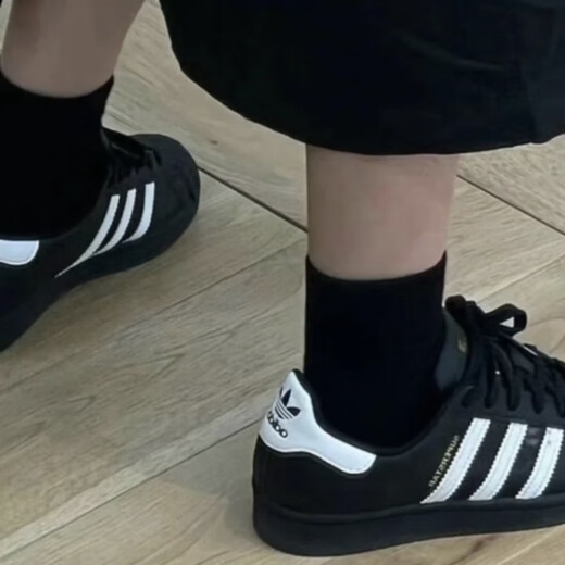 Adidas Superstar carbon black and white low-top retro sneakers Park Caiying EF5398 EG4959 white EG4958 adult 36.5