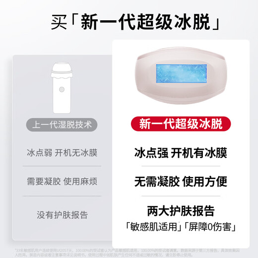 Ulike Air4 Government Subsidy Sapphire Freezing Point Hair Removal Device Women's Shaver Shaver Private Parts Beauty Device Men's Gift Birthday Gift for Girlfriend High Efficiency Kit Air4 Xingdai Powder + Electric Squeegee-Jingcang Straight Hair