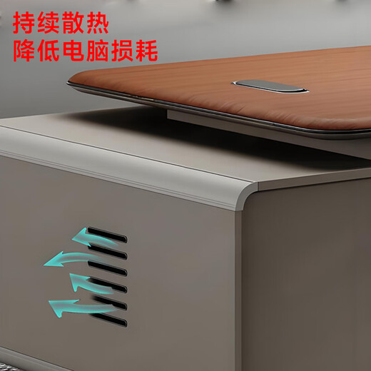 ZHONGWEI 2025 new E0 class light luxury simple leadership desk boss desk office desk 2.4 meters + luxury double cabinets