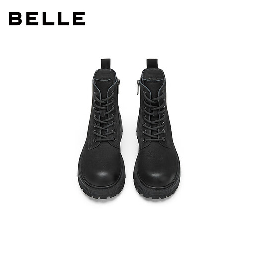 Belle Retro Cowhide Outdoor Style Martin Boots Women's 2025 Winter New Shopping Mall Same Color Polished Short Boots E8V1DDD5 Black-Single Li 37