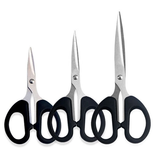 Scissors for household handmade paper-cutting, large, medium and small, safety tailoring and art scissors, office stationery cutting, stainless steel, office safety scissors - medium - 2 pieces