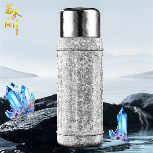 SUMO EGGS Pure Titanium Insulated Tea Cup Men's Titanium Cup High-end Tea Separator Cup Women's High-Looking Cup Light Luxury Water Cup Haoyue Silver 450ML