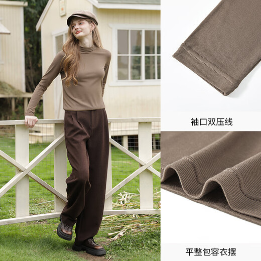 Xiangying half turtleneck inner bottoming shirt for women 2025 winter new slim long-sleeved pullover Maillard knitted top off-white M 160/84A/95-110Jin Jin equals 0.5 kg