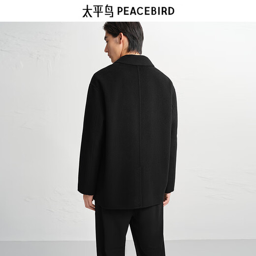 PEACEBIRD Men's Shopping Mall Same Style Coat Winter New Double-sided Wool Coat B1AAE4210 Black 1 M