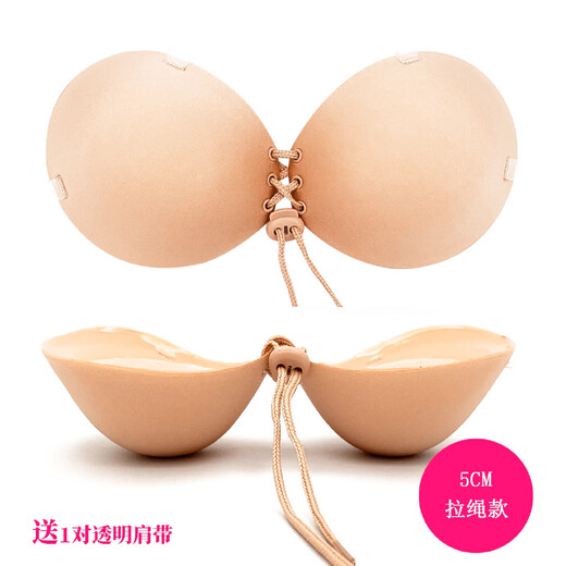 Flat chest enlargement invisible breast patch 5cm thickened silicone breast patch Southeast Asia flat chest small breast invisible 3CM front button black palm 4XL A size naked clothing free shoulder strap