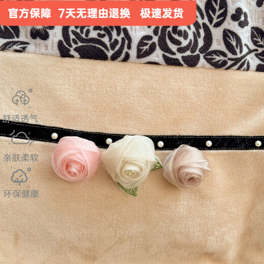 Mercury series 200 count winter thickened and warm carved milk velvet four-piece set with full matte double-sided velvet coral sheet pleats Dielianhua antistatic + non-linting + thickening 1.5 bed (quilt cover 200x230) four-piece set antistatic + non-linting + thickening