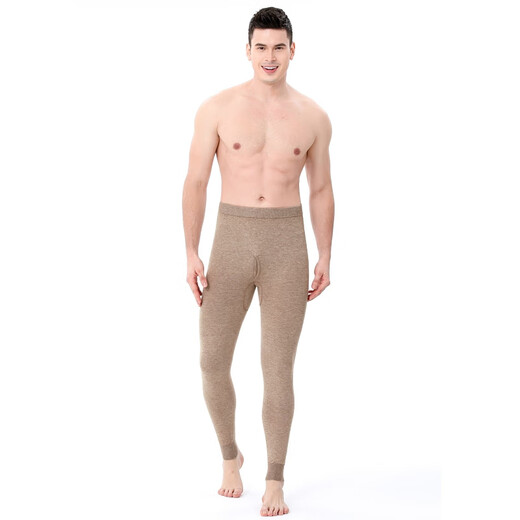 EMZ Ordos Cashmere Pants Seamless Men's and Women's Warm Pants Winter Bottoming Wool Pants Slim Autumn Pants Men's Camel M 165