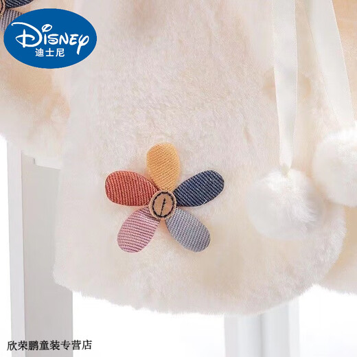 Disney baby baby cape cape 0-1-2-3 years old 4-year-old baby girl autumn and winter thickened coat outdoor clothing windproof wool sweater ST plus fleece cape coat pink 90 recommended 80-90cm 1 and a half years old - 2 years old