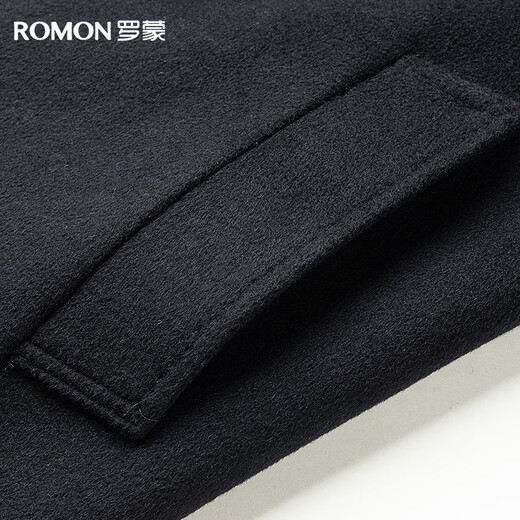 Romon sheep wool woolen coat men's autumn and winter mid-length coat casual warm daddy woolen coat