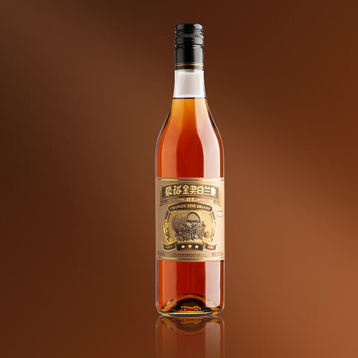 张裕三星金奖白兰地 500ml 单支装 洋酒 葡萄蒸馏酒
