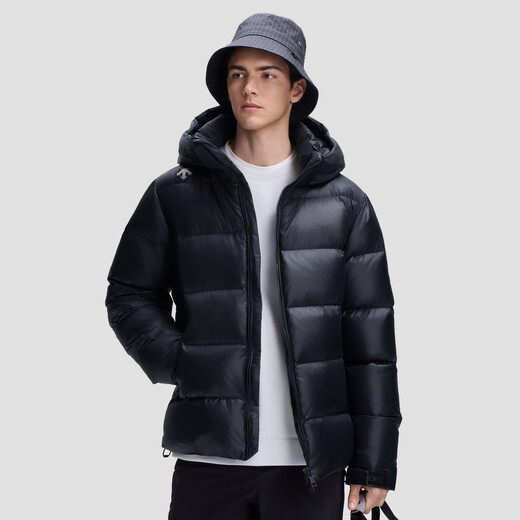 DESCENTE Desante SKI STYLE series HEAT NAVI men's short shiny warm down jacket BK-black XL (180/100A)