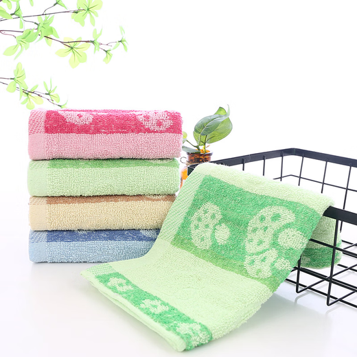 Pure cotton face towel flower absorbent children's face towel kindergarten soft towel blue 33*73cm 1 piece
