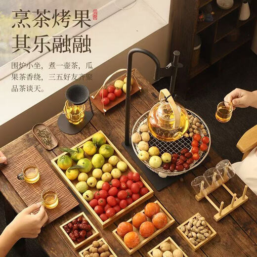 Heat-resistant glass teapot set household stove teapot large capacity electric ceramic stove roasting stove tea set indoor use 900ml bamboo teapot teapot