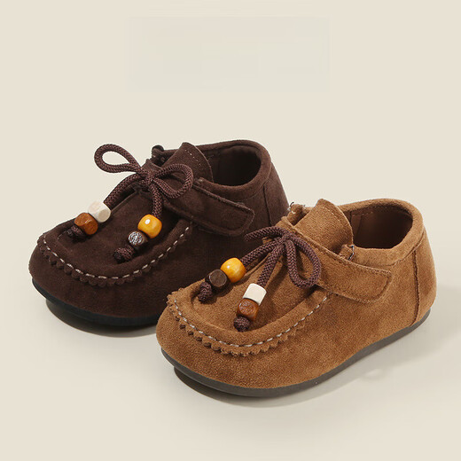 G.duck Little Yellow Duck Children's Birkenstock Shoes Spring and Autumn New Girls' Small Leather Shoes Retro Boys' Beanie Shoes Soft Bottom Baby Children's Shoes Brown 21 The inner length of the shoe is about 14cm