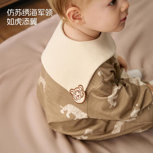 Aqpa Aipa Velvet Hubao baby and children front-open jumpsuit infant and toddler rompers Velvet Tigerbao 73cm