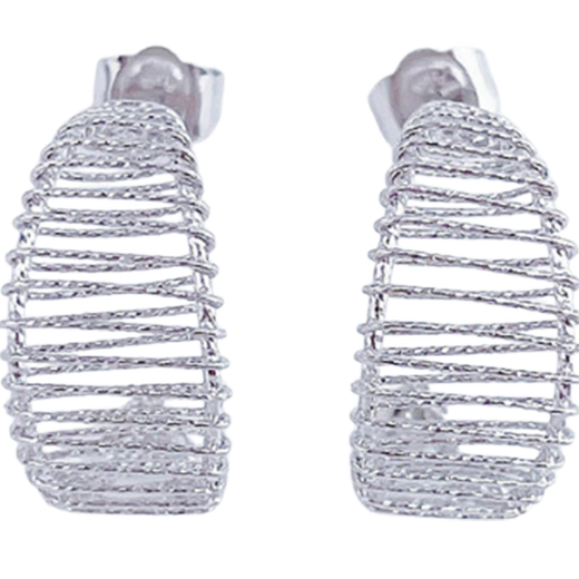 Beijing Gold Trading Center Co., Ltd. platinum earrings pt950 wire-wound C-shaped small fresh earrings for women as a gift for girlfriend and wife, about 3.76g