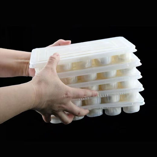 Raf core dumpling box frozen special box divided disposable wonton box 15 grid fresh wonton takeaway packaging box thickened belt RYK 15 grid wonton box with lid 600 sets default