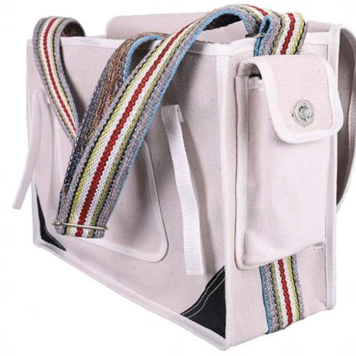 He Jiangong bricklayer woodworking site tool bag thickened new canvas bag construction extra thick hardware tool bag thickened wear-resistant lower number white 35*30*15