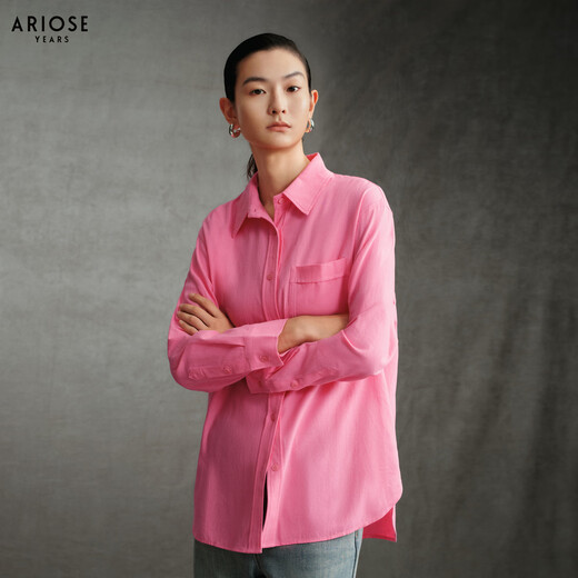 Enos Yashi Shopping Mall Same Style 2025 Winter New Commuting Versatile Peach Pink Cotton Shirt Top Women 41035136 Peach Pink S