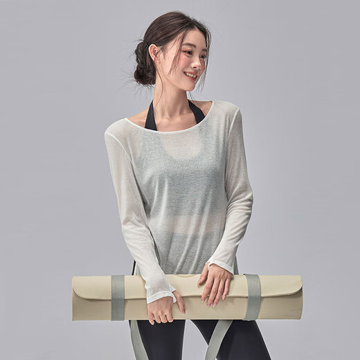 Youyou Yoga Wear Women's Autumn Loose Breathable Sports Cover Up Long Sleeve Pilates Training Fitness Wear Top Breathable Long Sleeve Heather Gray L L Weight 111-125 Jin Jin equals 0.5 kg