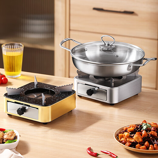 Estufa de alcohol sólido pequeña olla caliente tipo cajón doméstico olla seca olla comercial de acero inoxidable olla abierta panel de piedra médica especial/estufa de alcohol extraíble portátil 18 cm