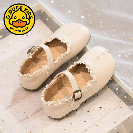 G.duck Girls' Small Leather Shoes 2025 Spring and Autumn New Children's Shoes Soft Sole Princess Shoes Spring Autumn and Summer Baby Girl Soft Sole Shoes Dark Brown 23 The inner length of the shoe is about 13.5cm