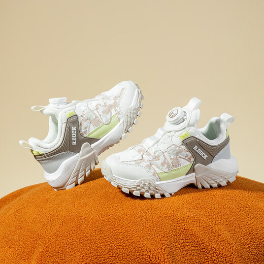 B.Duck 50% off B.Duck Little Yellow Duck Children's Shoes Boys' Sports Shoes Ermian Winter New Rotary Buckle Children's Cotton Shoes Rice/Grey Size 28 Suitable for Feet Length 16.4-16.9cm