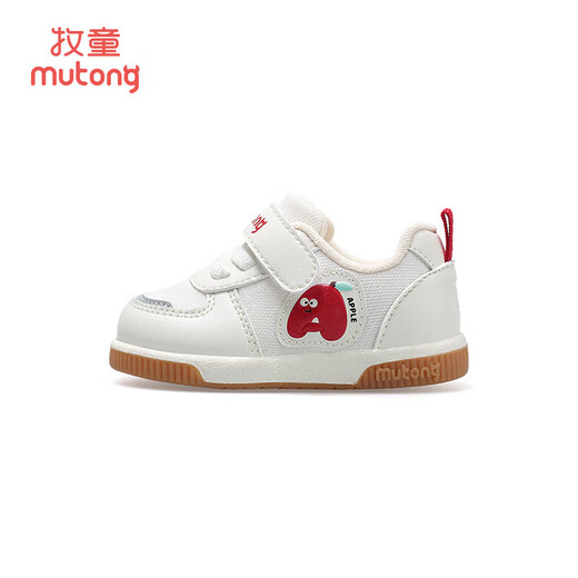 Shepherd boy off-code clearance baby toddler shoes spring and autumn boys soft-soled barking shoes mesh breathable pre-step baby shoes for women fruit red and white 18 shoes inner length 13.5cm