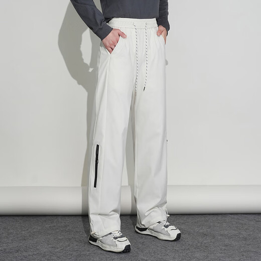 Flying in the snow, new style down pants for men and women, winter warm ski overalls, outdoor straight pockets, white XL 175/80A