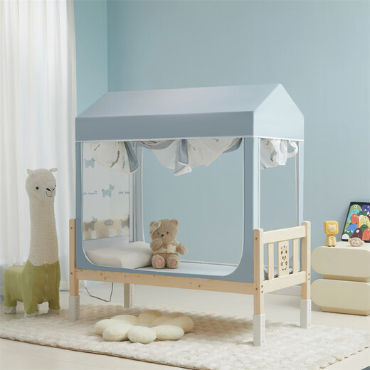 2025 New Baby Spliced Bed Mosquito Net Home Bedroom Full Bottom Children's Anti-Fall Mongolian Yurt Blackout Bed Tent Snow Yourui Curtainless Model Width 60 Length 140 Height 116cm