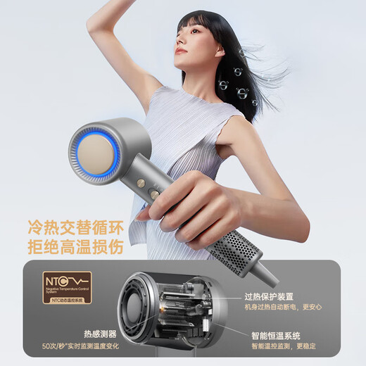 CONFU high-speed hair dryer household high-power billion-level negative ion quick-drying hair care Chinese Valentine's Day birthday gift for girlfriend hair dryer F11 billion-level negative ion hair care + high-grade gray