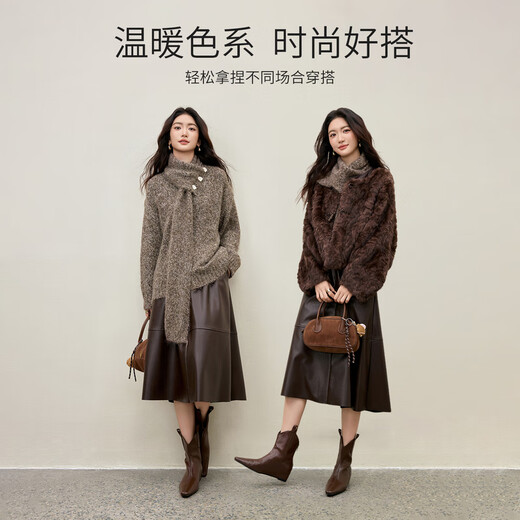 Shandubila foreign-style scarf collar stretch thick sweater women's winter wool warm long-sleeved sweater loose inner top