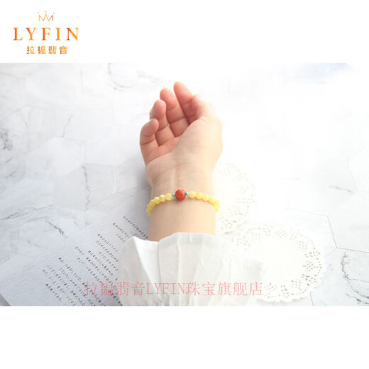 La Yun Feiyin White Flower Beeswax Bracelet Women's Small Beads Single Circle Bracelet No Optimization Natural Gift for Girlfriend or Elders 6mm White Flower Beeswax (One Item, One Certificate)