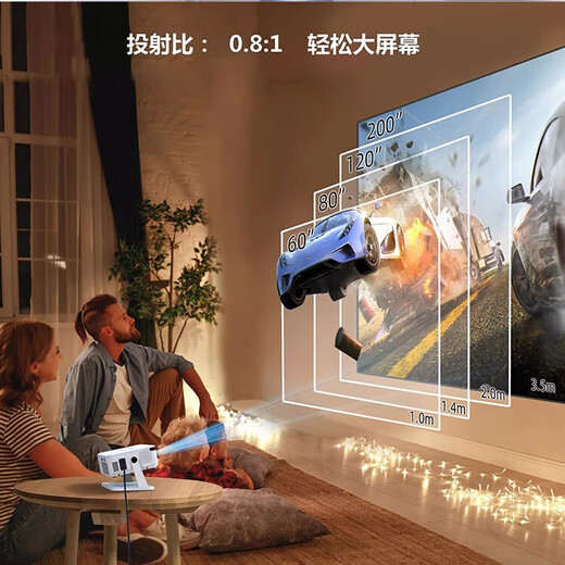 多博士投影仪家用高清白墙直投小型便携4K投影机手机投屏高清云台投影仪租屋客厅卧室家庭影院 黑色【手动调焦】4k解码/白墙直投/可投天花板