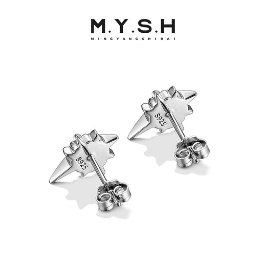 Mingyang Zhuhai 925 silver earrings for men, trendy Korean version of personalized men's earrings, single earring, fashion jewelry gift for boyfriend, single