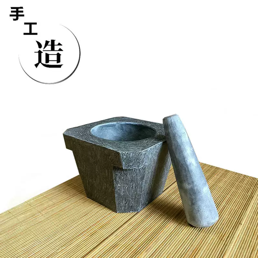 Yusenyi stone fish bait household bluestone grinder grinder garlic press natural garlic paste machine stone pounder size Big Mac outer diameter 2425CM 2425ml Big Mac outer diameter 2425CM
