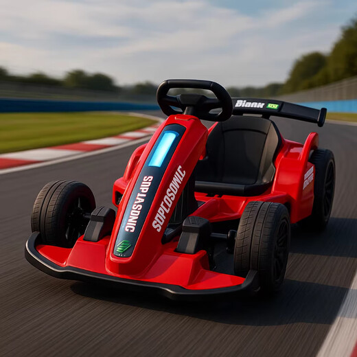 WORK BABY adult parent-child children's electric car drift kart can sit on four-wheel remote control gift toy for adults, men, women and children, C style red + 12V large battery + remote control + silent soft wheel
