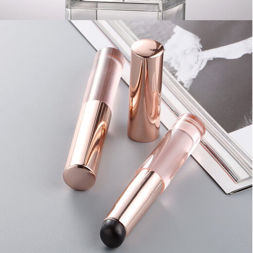 Silicone lip brush Q soft small portable round head fingertip makeup lipstick blending concealer brush mini novice makeup brush single powder handle black silicone lip brush 1 single powder