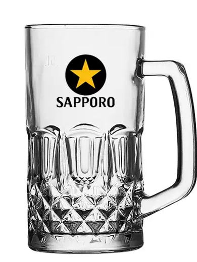 Yusenyi Japan SAPPORO Sapporo Thickened Beer Cup Star Brand Black Label Draft Beer Glass Izakaya Draft Beer No. 13 470ml