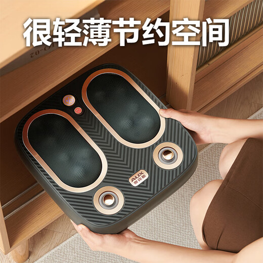 Oaks foot massage machine, leg massager, kneading and heating, fully automatic foot massager, kneading thighs and calves, foot acupoint massager, practical gift for parents and elders, Xiaomi White, simultaneous beating massage + simulated human hand kneading + constant temperature hot compress