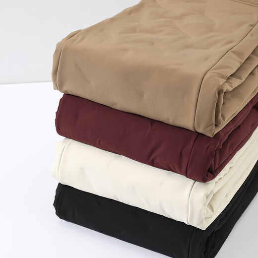 KOVLLIAEN Down Pants Women's Winter Fashion Straight Thickened Warm Plush Pants High Waist Coldproof Nine-Point Cotton Pants for Small People Black XL