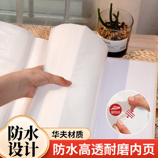 Small photo album, commemorative album, children's 3-inch growth record photo storage, family large-capacity 6-inch 57 photo album album, peace, joy, happiness and health, 5-inch 200-sheet horizontal format | Standard/Plastic envelope can be placed