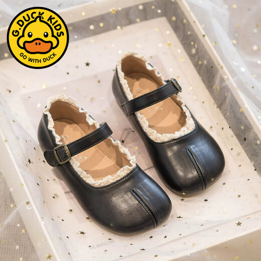 G.duck Girls' Small Leather Shoes 2025 Spring and Autumn New Children's Shoes Soft Sole Princess Shoes Spring Autumn and Summer Baby Girl Soft Sole Shoes Dark Brown 23 The inner length of the shoe is about 13.5cm