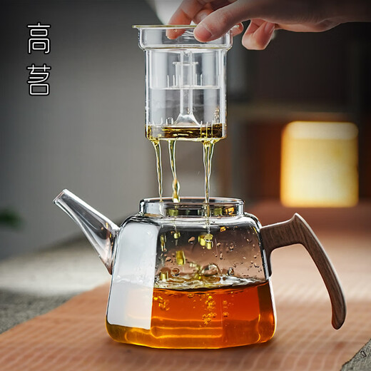 Gaoming (gaoming) 2025 New Chinese Tea Maker Set Intelligent Ultra-Thin Electric Ceramic Stove Side-Handle Glass Teapot Home Tea Drinking Set Eight Views Pot + Gefan Stove