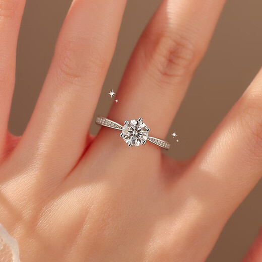 MZMZ platinum ring for women pt950 platinum engagement six claw diamond ring Valentine's Day birthday gift for girlfriend and wife local warehouse/next day delivery - light luxury one carat diamond ring for women