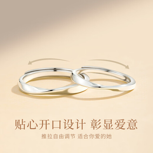 GLTEN Mobius Couple Rings Pure Silver Rings Girls Birthday Christmas Gifts Wedding Anniversary Gifts for Girlfriends and Wife Mobius Couple Rings-999 Pure Silver
