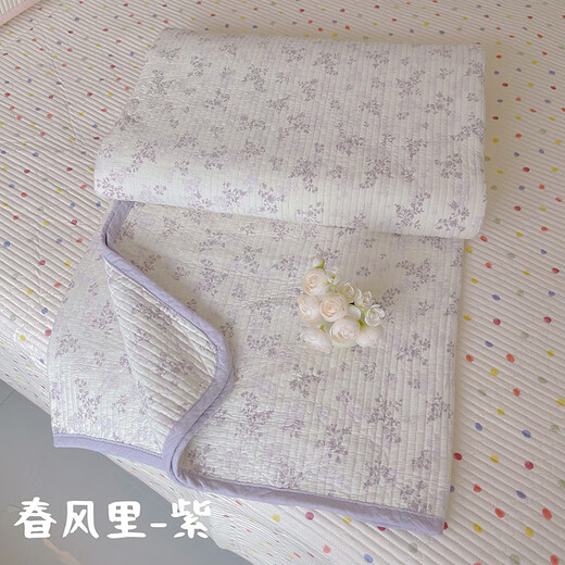 Fantasy bed sheet three-piece set quilted bed cover single piece tatami kang cover single 2025 new style for all seasons spring breeze purple single bed cover 90 200cm (crib recommended)