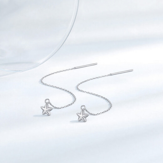 Chao Acer Platinum Star Platinum Ear Wire for Women PT950 Platinum Earrings Light Luxury and High-end Gift Priced at RMB 120 Single Style 0.8g