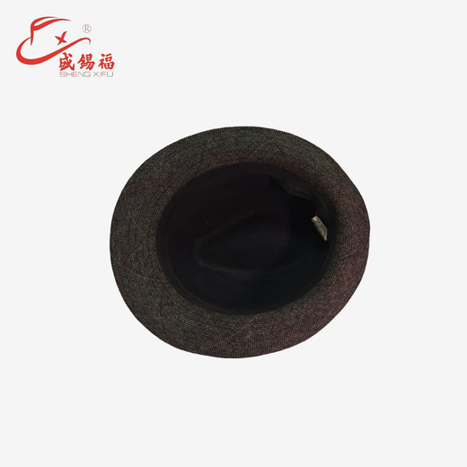 Sheng Xifu Hat Men's Autumn and Winter Casual Fashion Classic Woolen Gentleman Hat Top Hat Dark Gray S(56-57CM)